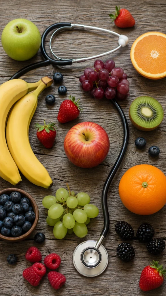 Stethoscope and Fruits
